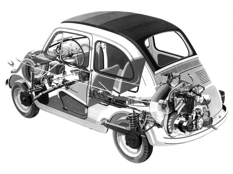 Схема Fiat Nuova 500 1957 года  (фото 7 из 10)